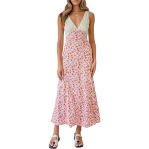 Floral Two Toned Maxi Dress
